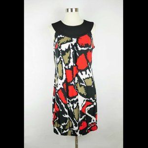 CACHE Red & black sleeveless stretch bubble dress